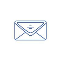 Email icon. Outline color email icon on white background. Vector illustration