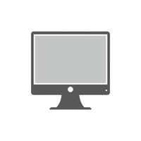 monitor icono en blanco antecedentes. vector ilustración en de moda plano estilo