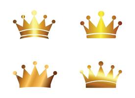 Crown icon set. Gradient icon set on white background. Vector illustration