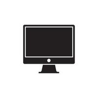 monitor icono. negro computadora monitor icono en blanco antecedentes. vector ilustración