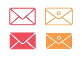 correo electrónico icono conjunto en blanco antecedentes. vector ilustración en de moda plano estilo