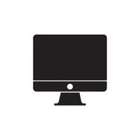monitor icono. negro computadora monitor icono en blanco antecedentes. vector ilustración