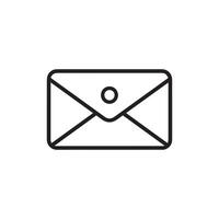 Email icon. Black outline Email icon on white background. Vector illustration