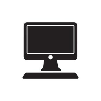 Monitor icon. Black Computer Monitor icon on white background. Vector illustration