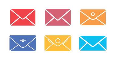 Set of Email icons. Vector illustration in flat style