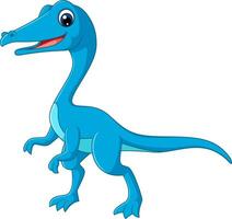 Cartoon compsognathus on white background vector