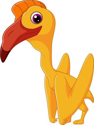 Cartoon quetzalcoatlus on white background