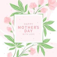 Mother's Day card with flowers in pastel colors and text. Vector illustration design for banner, poster