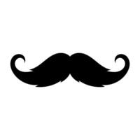 Black gentleman mustache icon. Silhouette of an elegant mustache. Whisker. vector