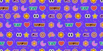 Cute retro doodle cartoon repetitive pattern. Vector illustration suitable for prints.