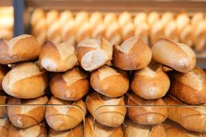 fresh baked breads at Farmers Market shelves in istanbul . photo