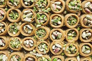 turkish dessert baklava selling at shop photo