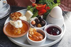 Turkish Breakfast Served on Table photo