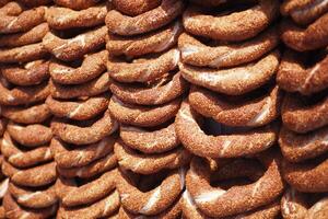 turco rosquilla simit de venta en un camioneta foto