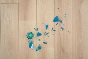 Breaking of a glass on a floor, photo