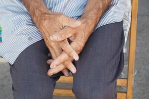 close up of hands of a elderly person photo