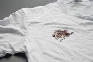 white color dirty shirt, showing making stain photo