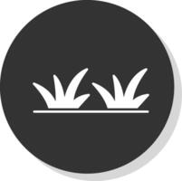 Grass Glyph Grey Circle  Icon vector