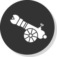 Human Cannonball Glyph Grey Circle  Icon vector