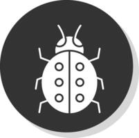 Ladybug Glyph Grey Circle  Icon vector