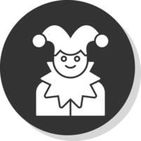 Jester Glyph Grey Circle  Icon vector