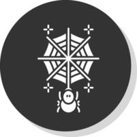 Spiderweb Glyph Grey Circle  Icon vector