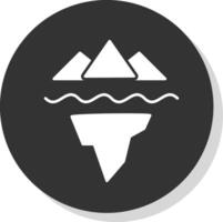 Iceberg Glyph Grey Circle  Icon vector