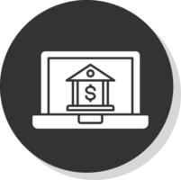 Online Banking Glyph Grey Circle  Icon vector