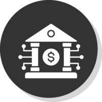 Banking System Glyph Grey Circle  Icon vector