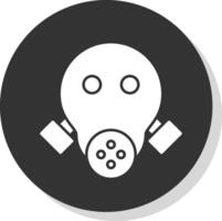 Gas Mask Glyph Grey Circle  Icon vector