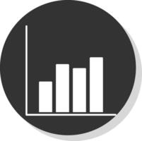 Bar Chart Glyph Grey Circle  Icon vector