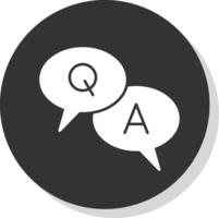 Question And Answer Glyph Grey Circle  Icon vector