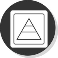 Pyramid Glyph Grey Circle  Icon vector