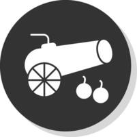 Cannon Glyph Grey Circle  Icon vector