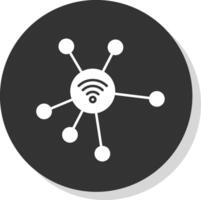 Network Glyph Grey Circle  Icon vector