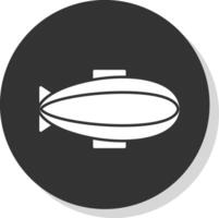 Zeppelin Glyph Grey Circle  Icon vector