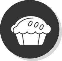 Pie Glyph Grey Circle  Icon vector