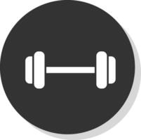 Dumbbell Glyph Grey Circle  Icon vector