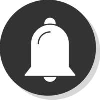 Bell Glyph Grey Circle  Icon vector