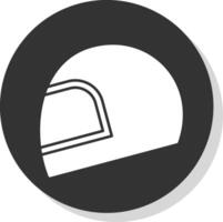 Helmet Glyph Grey Circle  Icon vector