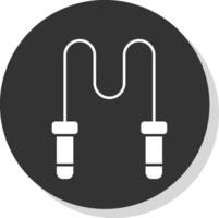 Skipping Rope Glyph Grey Circle  Icon vector