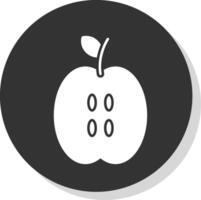 Apple Glyph Grey Circle  Icon vector