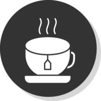 Tea Glyph Grey Circle  Icon vector