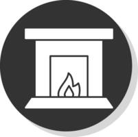 Fireplace Glyph Grey Circle  Icon vector