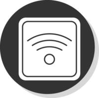 Wifi glifo gris circulo icono vector