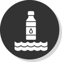 Water Glyph Grey Circle  Icon vector