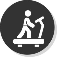 Treadmill Glyph Grey Circle  Icon vector