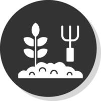 Garden Glyph Grey Circle  Icon vector