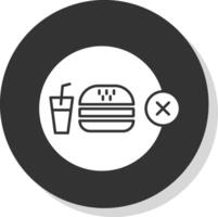 No Junk Food Glyph Grey Circle  Icon vector