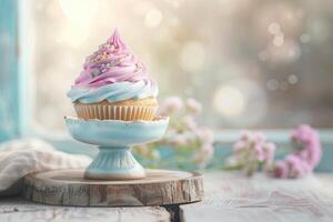 AI generated delicious cup cake photo